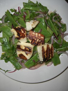 Fried halloumi with runner bean salad! Nailed it!