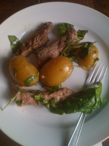Unsmoked ribeye steak salad