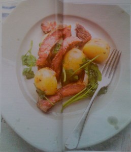 Home-smoked ribeye steak salad