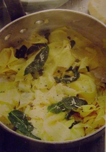 Pasta with brown butter, sage and capers