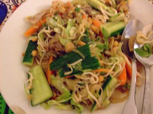 Blurry Vietnamese gristle salad