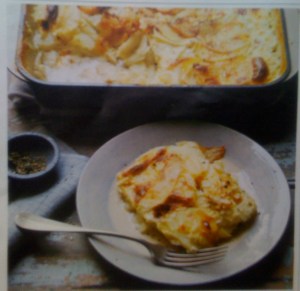 Potato and celeriac gratin with juniper